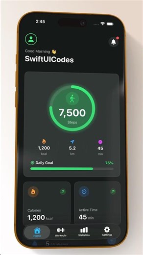 Build a Premium Fitness App UI in SwiftUI – Activity Rings + Steps Dashboard