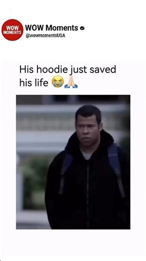 His hoodie saved his life 😭