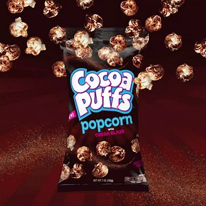 Cocoa Puffs Popcorn Snack with Cocoa Glaze, Chocolate Popcorn, 7 oz