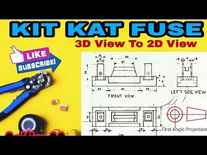 How to Draw KIT KAT FUSE in first Angle Projection method, 3rd Electrical, #saifim03