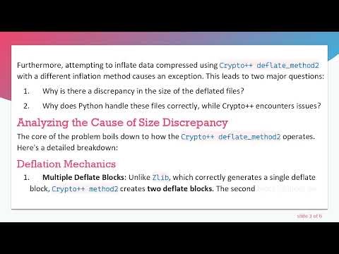 Understanding the Size Discrepancy in Zlib and Crypto+ + Deflation Techniques