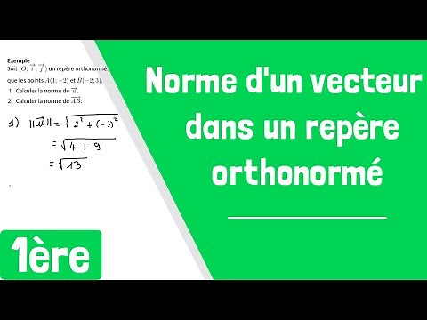 Comment calculer la norme d'un vecteur dans un repère orthonormé ?