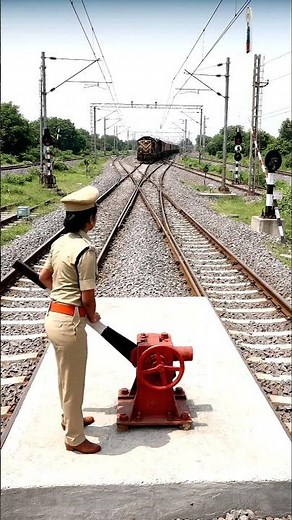 Police Overseeing Manual Track Switching and Train Brake Test!
