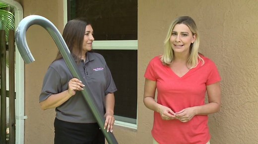 Dirty Gutters? Clean out leaves and debris with Gutter Clutter Buster. No ladder required! | Designing Spaces