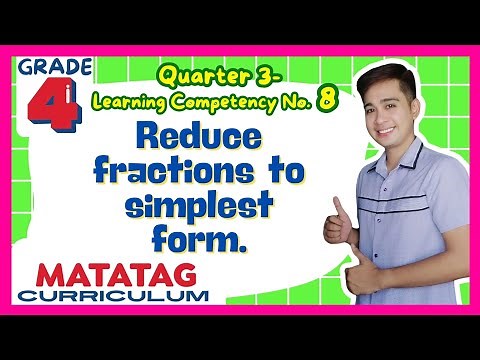 Reduce Fractions to Simplest Form. Grade 4: Q3- Lesson 8 MATATAG Curriculum