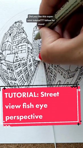 Drawing Tutorial: Street View Fish Eye Perspective