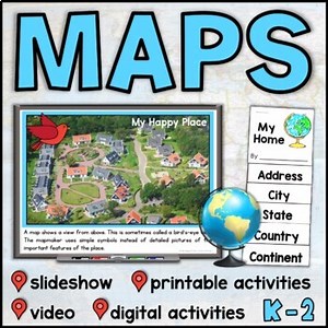Map Skills Unit with Slideshow– Me on the Map – Maps and Globes - with Digital