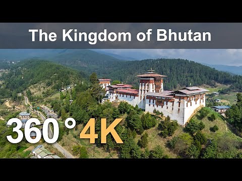 The Kingdom of Bhutan. Aerial 360 video in 4K