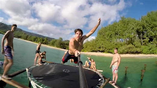 Trampoline Built in the Ocean