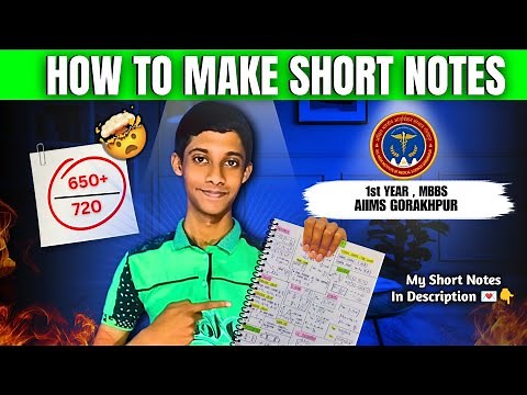 Ultimate Strategy To Make Short Notes for NEET | AIIMS Gorakhpur 🎓✨