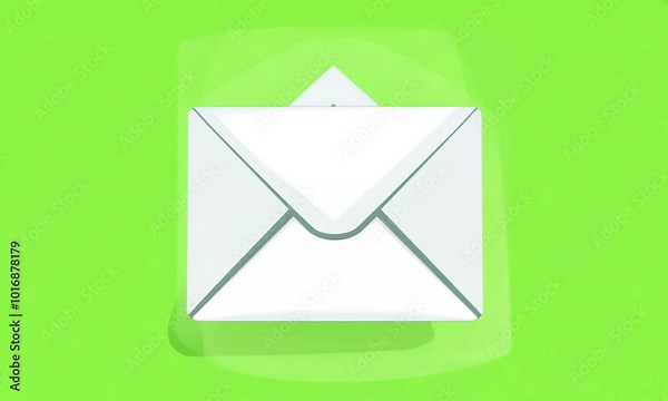 Envelope with message and symbol in a design that represents communication and correspondence