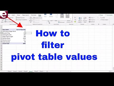 How to filter pivot table values sum or average quickly