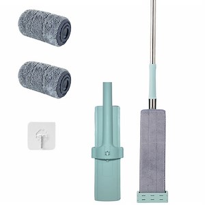 Mop compact cu 2 lavete microfibra, Rotativ 360°, Maner moale, Sistem de uscare, Viyogo, 153 cm - eMAG.ro