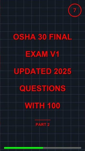OSHA 30 FINAL EXAM V1 UPDATED 2025 QUESTIONS WITH