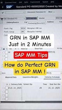 SAP MM GRN Process Explained FAST! ⚡GRN in SAP MM – Simplest Explanation Ever! 🧠✨#sap #sapmm #job