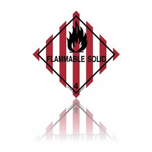 Class 4 Flammable Solid 4.1 Hazard Warning Diamond Label - Code L017