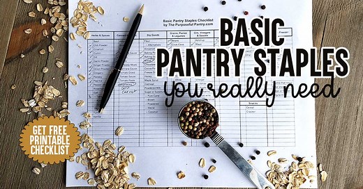 Basic Pantry Staples Checklist
