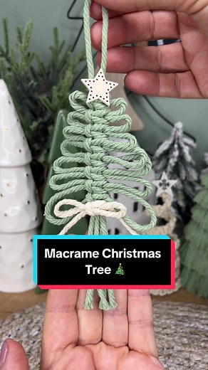 Macrame Christmas Tree A very simple macrame Christmas tree for anyone new to learning macrame you will need 65 centimetres for the middle cord I pined to board and 160 centimetres for the cord you are tying the knots with a little star for the top and a small piece of cord for the ribbon on the bottom of the Christmas tree. #macramechristmastree #macramechristmasdecoration #diychristmasdecoration #macrameforbeginners