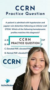 🌟 FREE CCRN Practice Question! 🌟 Are you a nurse thinking about pursuing your critical care certification? Check out our CCRN Review Course and QBank for more practice questions like this to get you exam-ready at https://archerreview.link/CCRN 🤩 💬 Comment below with any CCRN questions you want Rebecca to answer! #ccrn #criticalcarenurse #icunurse #criticalcare #icunurselife | Archer NCLEX Review