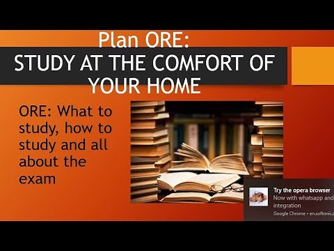 ORE PART 1: How to study and whats it about