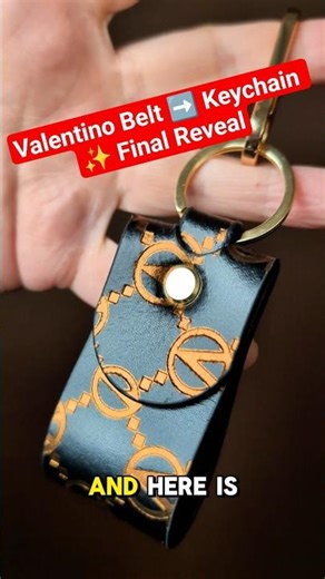 Final Reveal: DIY Valentino Belt → Custom Leather Keychain 🔑✨