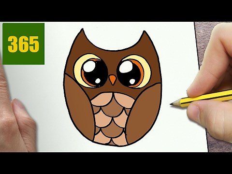 HOW TO DRAW A OWL CUTE, Easy step by step drawing lessons for kids