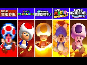 Evolution of Toad Falling Lava, Game Over Screens in Super Mario Games And Fan Mod Games (1985-2025)