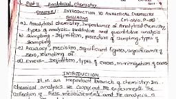 CH-304-INTRODUCTION TO ANALYTICAL CHEMISTRY.pdf - CH -301Physical Chemistry - Notes - Teachmint