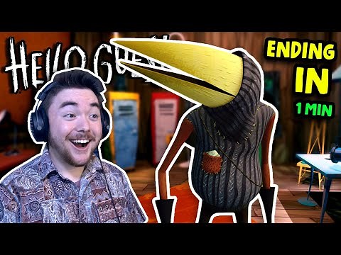 Beating Hello Neighbor 2 in ONE MINUTE!!! (+Crazy Glitches) | Hello Guest (FAST ENDING)
