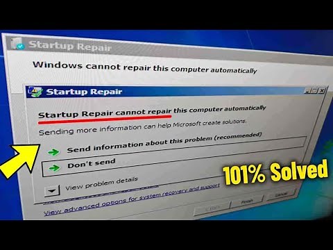 Startup Repair Cannot Repair This Computer Automatically in Windows 7 - How To Fix start up Error ✅