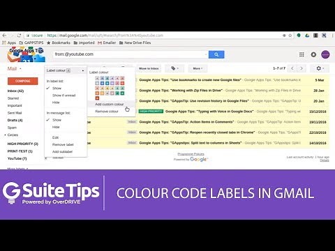Colour code labels in Gmail / G Suite Tips