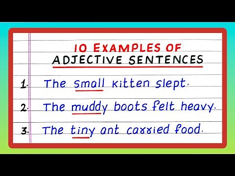 10 Examples of Adjective Sentences | Adjective Sentences | 5 Examples of Adjective Sentences