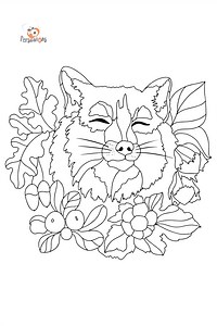Charming fox - Foxes coloring pages for Adults online and printable
