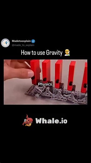 Made_to_Explain on Instagram: "The video showcases a mechanical "infinite" domino loop. While gravity's natural role is to pull objects toward the Earth, these clever LEGO-like mechanisms use a transfer of energy to overcome the "one-way" nature of dominos. Each domino is mounted on a pivot. When one falls, it hits a lever or a gear system that uses the force of the fall to "reset" a domino further down the line. By arranging these pivots in a circle and adding a small motorized element (or a pr