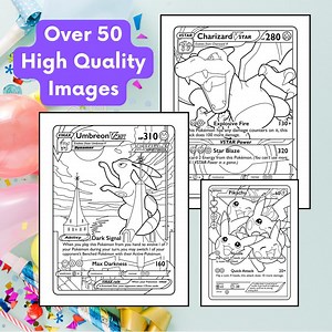 Pokemon Card Colouring Pages - Instant Download - Over 50 Images! - Etsy