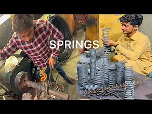 Spring Making Process with Iron Wire || Процесс изготовления пружин с железной проволокой.