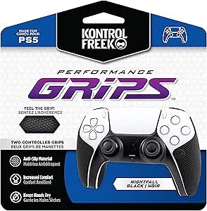 KontrolFreek Performance Grips for PlayStation 5 (PS5) Controller (Nightfall Black)