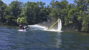 3.6K views · 34 reactions | We are used to seeing superheroes fly around in the movies while "saving the day". Well, on July 31st, 2016 a real life flying hero saved the day--on a water Jetboard!! Check out the Flyboard and Wireless Throttle he's using at www.JetpackAmerica.com/zapata-all.html | Jetpack America | Facebook