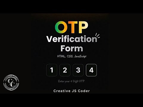 OTP code Verification Form using HTML CSS and JavaScript | Creative JS Coder.