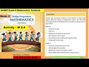 Class 8 Maths Bridge Program | W 2.4 | Activity 4 for Week 2 | 8th Class NCERT New Maths Book