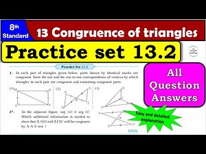 Practice Set 13.2 | Class 8 | Chapter 13 Congruence of Triangles | Maths | All Question Answers