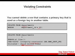 كورس SQL المحاضرة الخامسة عشر Using DDL Statements to Create and Manage Tables Part 2