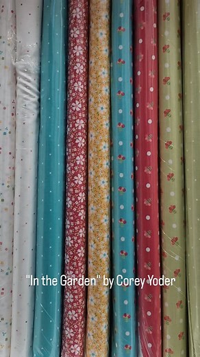 Corey Yoder has done it again with her newest collection, "In the Garden." She is one of Esther's favorite designers, and we can see why! With these colors and prints, we can picture the garden gnomes discussing the weather and the newest plants that have been added to the flower boxes. #canadianquiltshop #albertaquiltshop #chickenfeedquilts #modafabrics #newfabric #coreyyoder #coreyyoderfabric #inthegarden | Chicken Feed Quilts