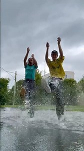 VIRAL TIKTOK DANCE IN A PUDDLE! - Cadel and Mia 🥰🥹😭 #shorts #couple