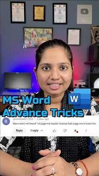🔥🔥MS-Word Advance Tricks💥Headers & Footer #shorts #msoffice #msword #ytviral #computer #tipsandtrick