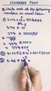 How to convert a number from Standard Form to Usual Form # shorts #video #maths #easy