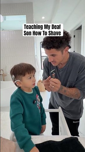 Teaching My Deaf Son How To Shave 🙈