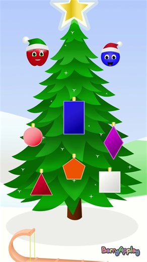 Best Kids Christmas Shapes Song 🎄 | Learn 8 Shapes | BerryAppley