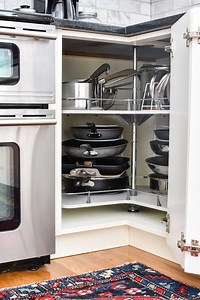 Organizing Pots and Pans in a Corner Cabinet - Smallish Home