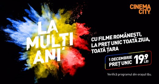 🇷🇴 Alătură-te sărbătorii filmelor românești, care se văd la preț special de Ziua Națională: 𝗜𝗔-𝗧̦𝗜 𝗕𝗜𝗟𝗘𝗧 𝗔𝗖𝗨𝗠 și pe 1 Decembrie vino la Cinema City ! 🎫 | Cinema City Romania